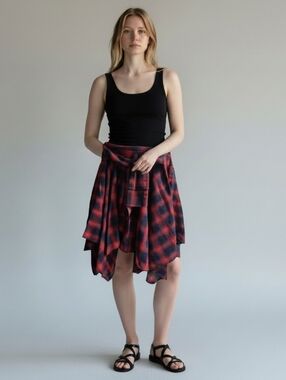 Plaid Red and Blue Women's Fairy Core Skirt